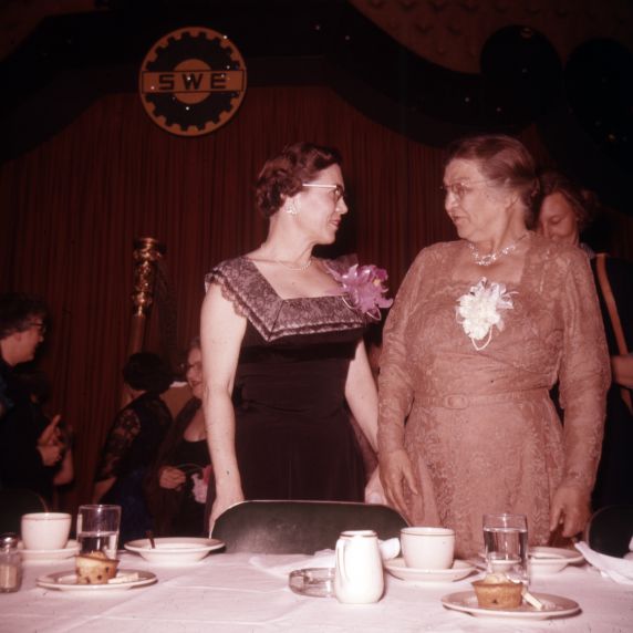 (30915) Rebecca Sparling, Edith Clarke, SWE National Convention, Houston, 1957
