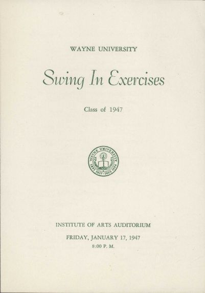 Wayne University Swing In Excercises Program, 1947